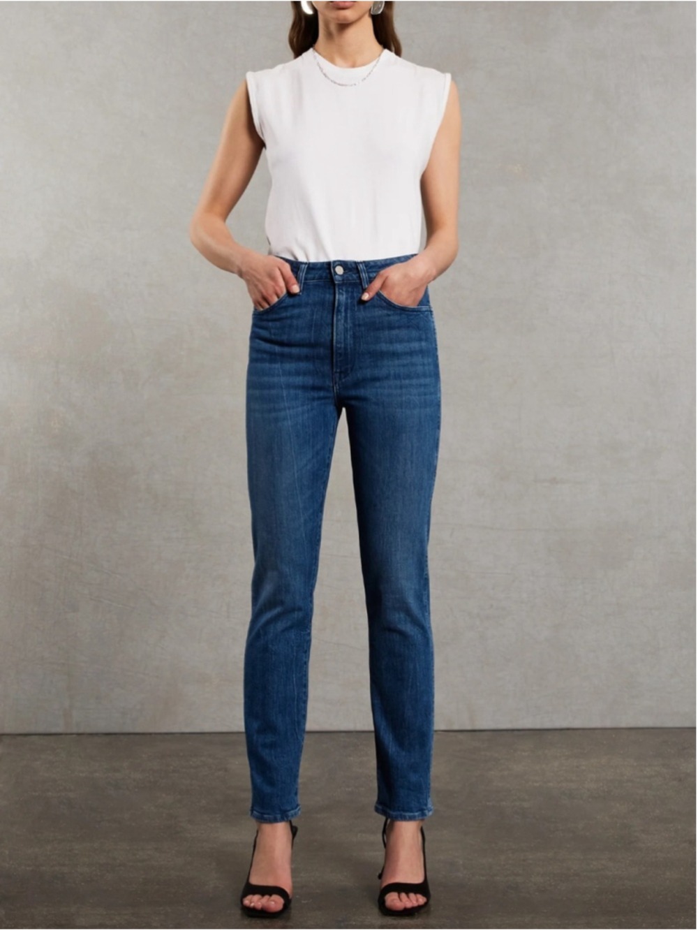 3x1 NYC Premium Denim High-Rise Straight-Leg Slim Jeans Size 28